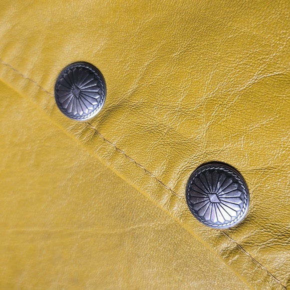 Vintage Men's Yellow Leather Vest with Suede Back Size M-L - Picture 11 of 11